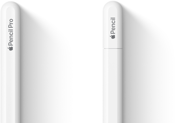 Apple Pencil Pro und Apple Pencil (USB-C) nebeneinander