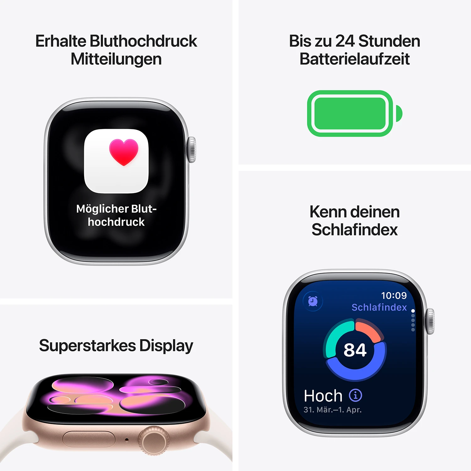 Apple Watch Series 11 GPS 42mm Diamantschwarz Aluminium Case mit schwarzem Sport Band - S/M