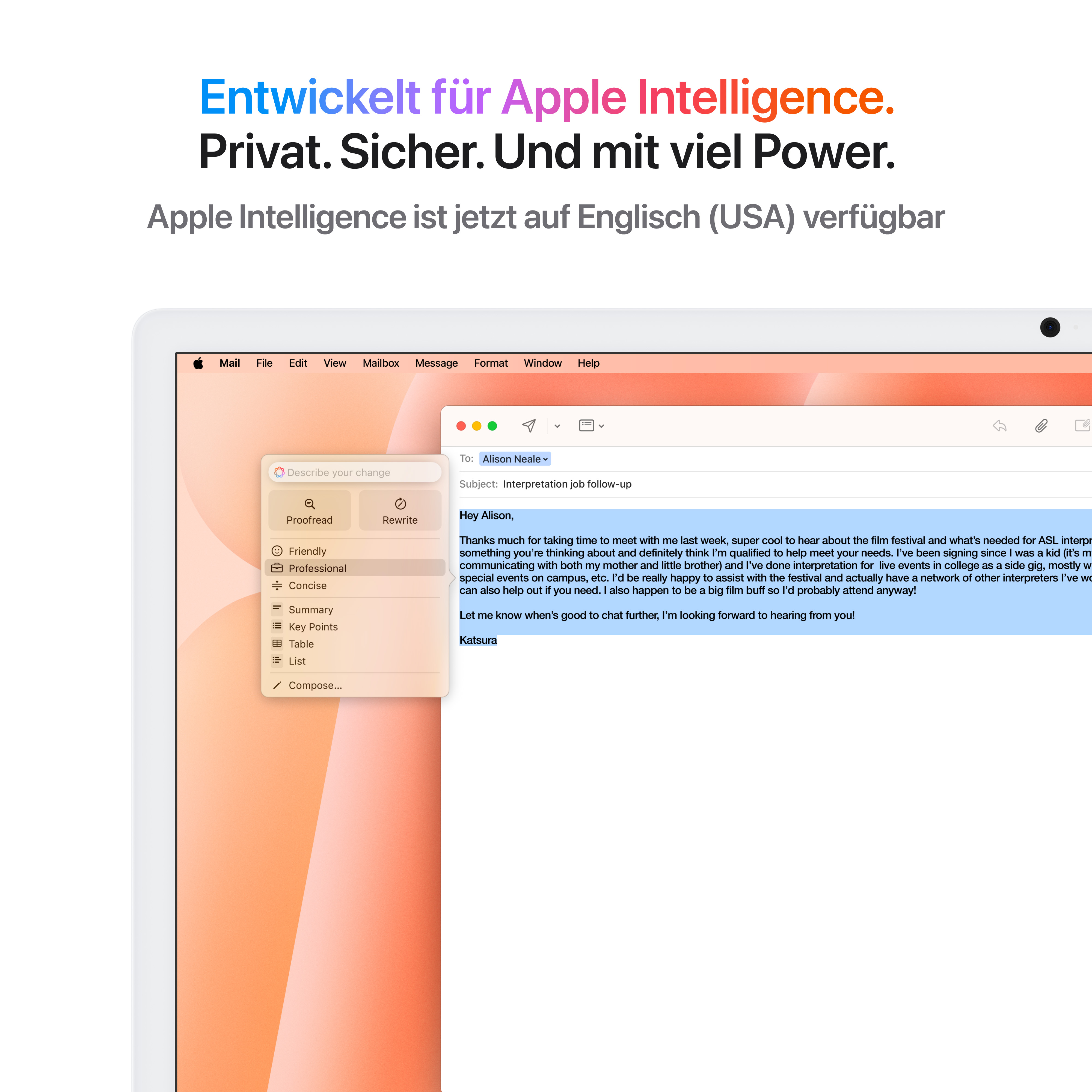 Imac m4 pro chip 4 port 24 in orange ansicht 5