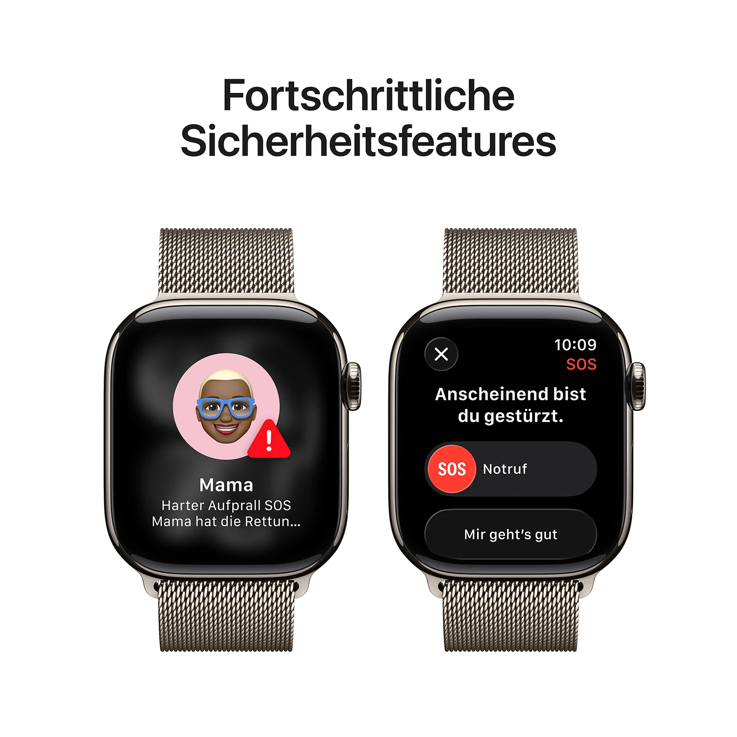Apple Watch Series 11 GPS + Cellular 42mm Natur Titanium Case mit Natur Milanese Loop