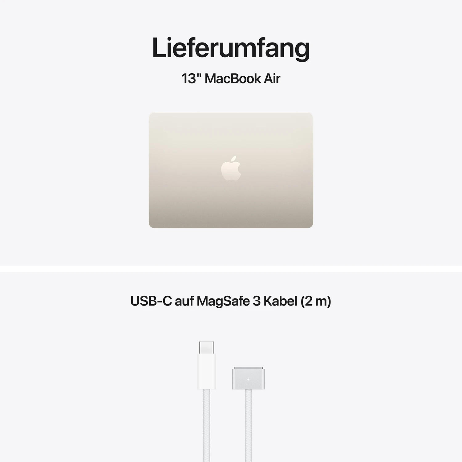 Macbook Air 13'' M5  10-Core CPU  10-Core GPU - 16 GB - 1 TB SSD - Polarstern - 2026 - Kein Netzteil 