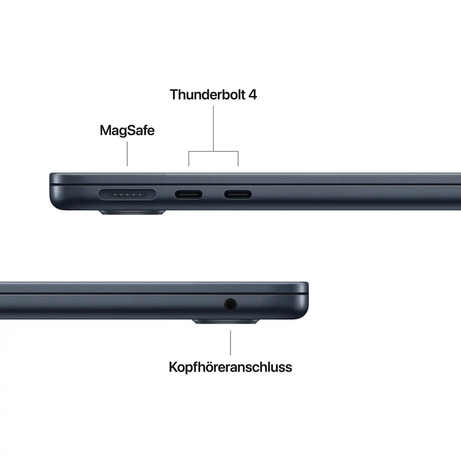 Macbook Air 13.6'' - M4 10-Core CPU 8-Core GPU - 16 GB - 256 GB SSD - Mitternacht - 2025 Macbook air 13 inch m4 midnight ansicht 7