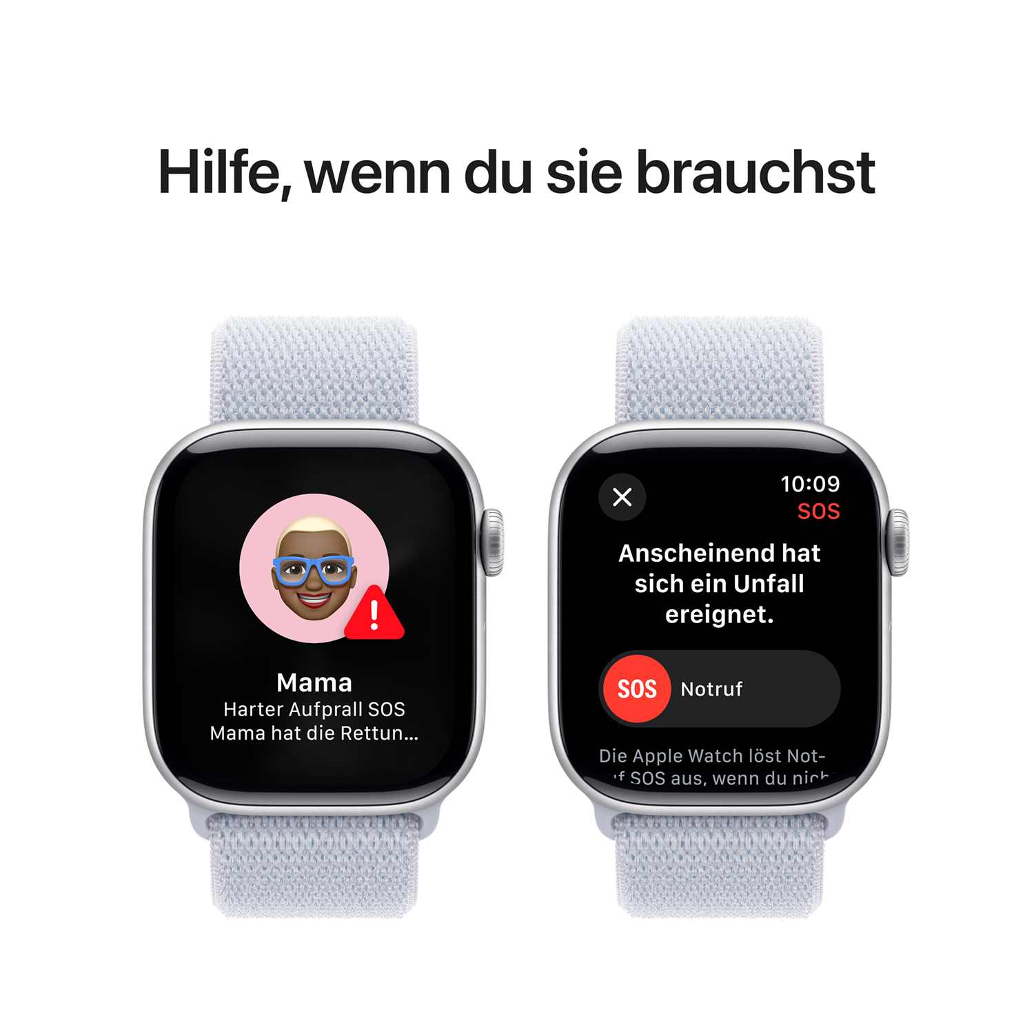 Apple Watch S10 Aluminium Cellular 42mm Silber (Sport Loop blaue Wolke) Apple watch series 10 42mm gps silber aluminum sport loop blau cloud ansicht 6