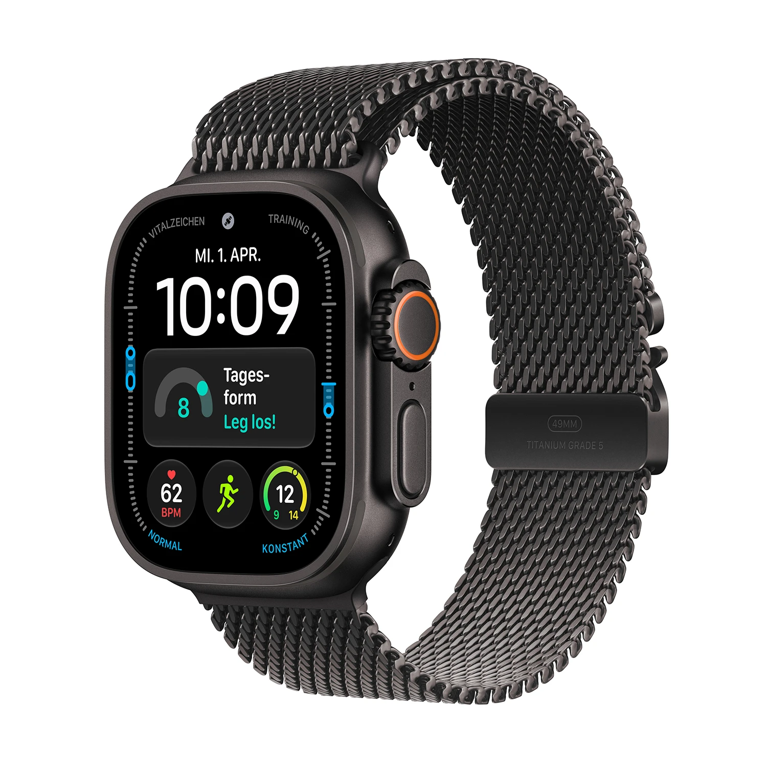 Apple Watch Ultra 4 Titanium Cellular 49mm Schwarz (Milanaise Titan schwarz) S