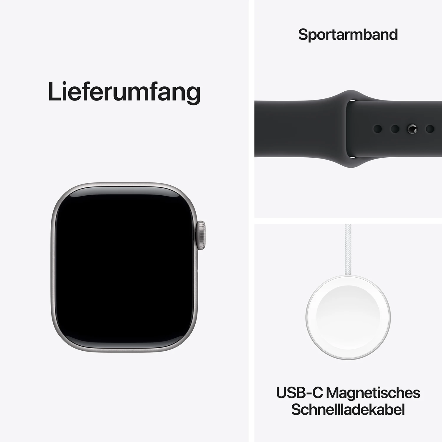 Apple Watch Series 11 GPS 42mm Space Grau Aluminium Case mit schwarzem Sport Band - S/M