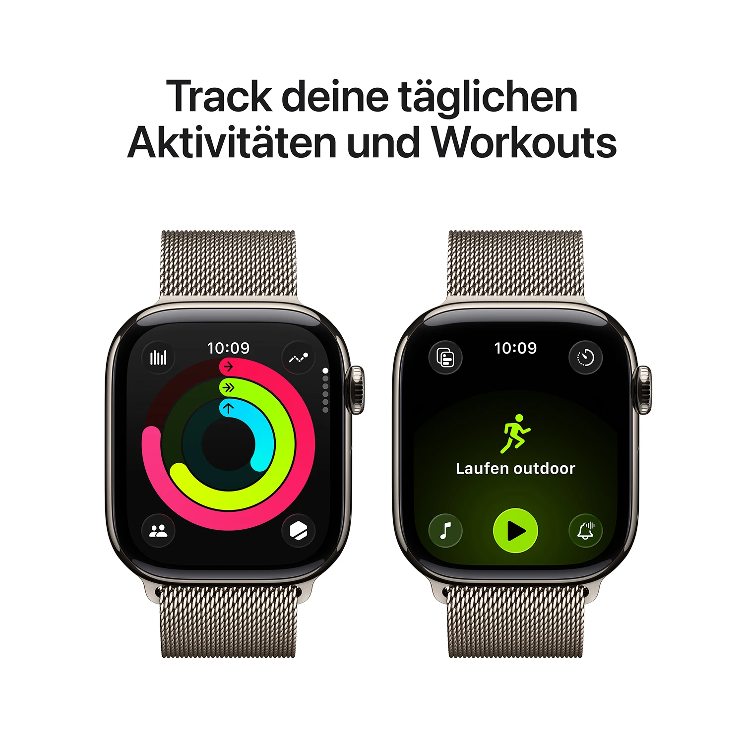 Apple Watch Series 11 GPS + Cellular 42mm Natur Titanium Case mit Natur Milanese Loop