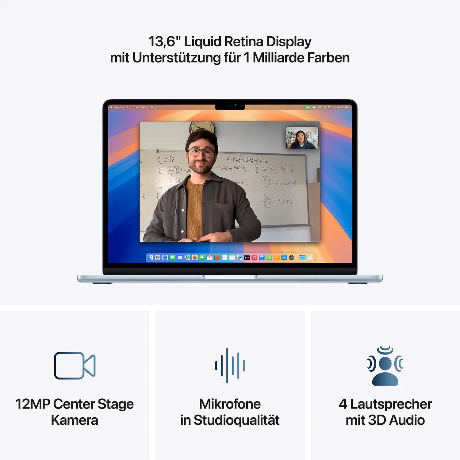 Macbook Air 13.6'' - M4 10-Core CPU 8-Core GPU - 16 GB - 256 GB SSD - Himmelblau - 2025 Macbook air 13 inch m4 himmelblau ansicht 5