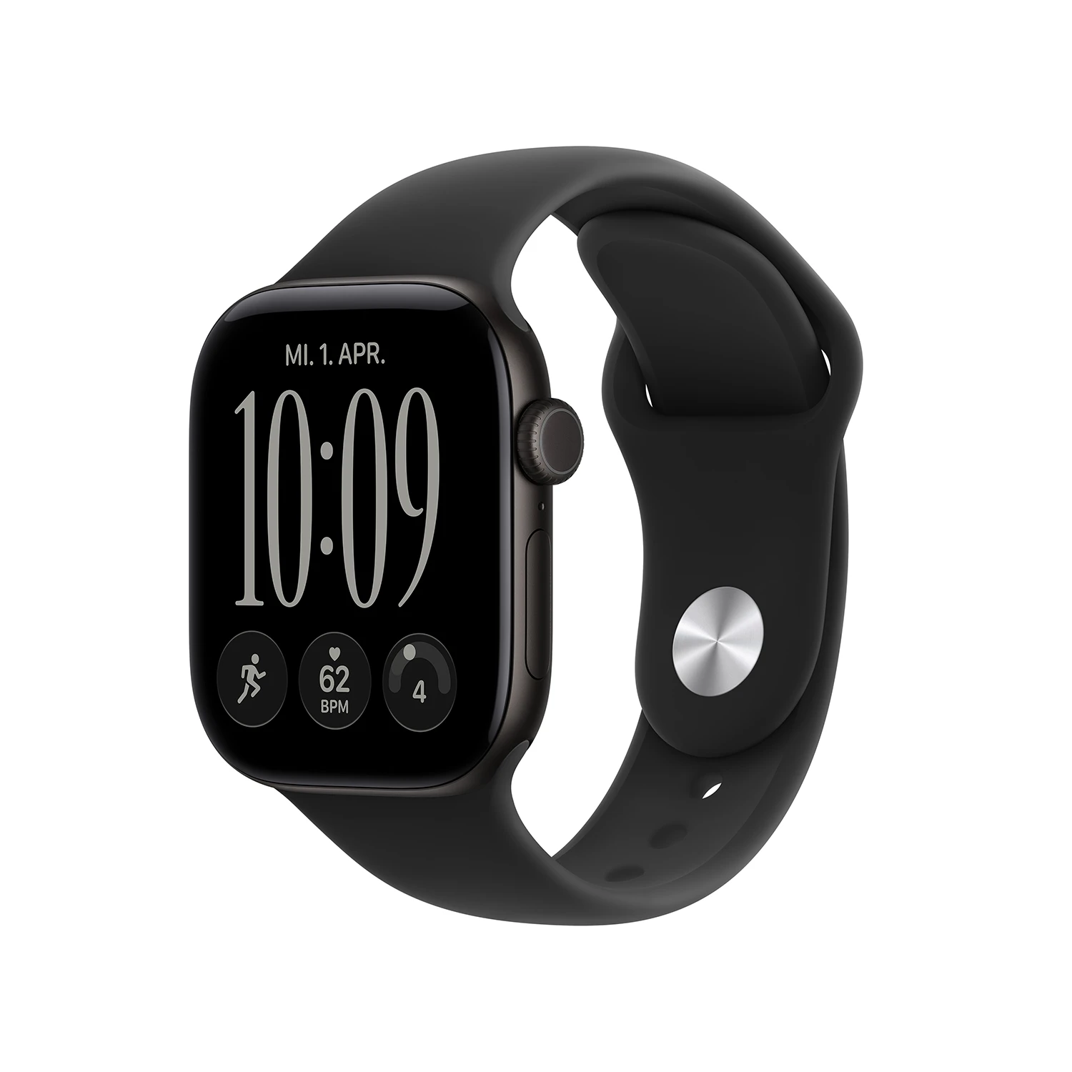 Apple Watch Series 12 GPS 42mm Black Aluminium Case with Black Sport Band - S/M