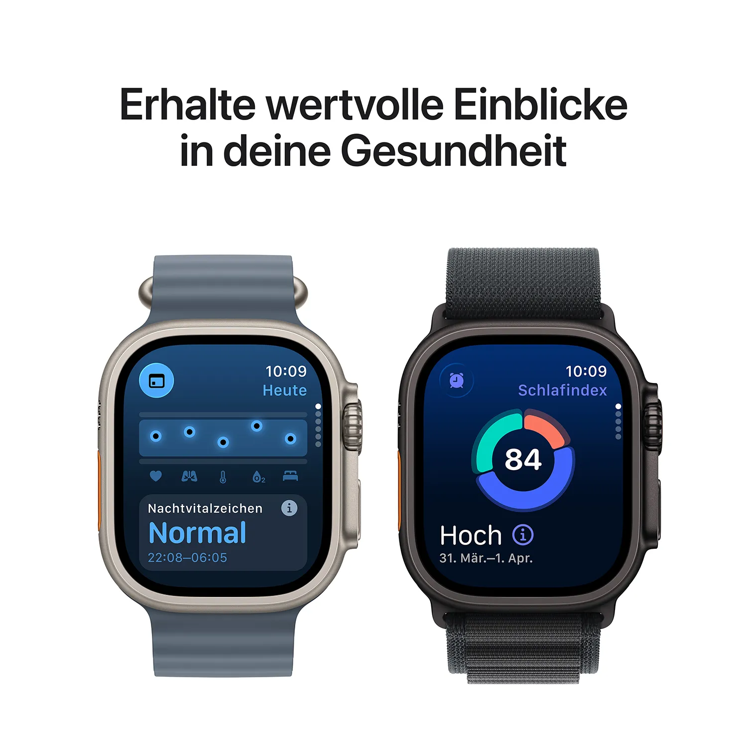 Apple Watch Ultra 3 GPS + Cellular 49mm Schwarz Titanium Case mit Schwarz/Kohlegrau Trail Loop - S/M