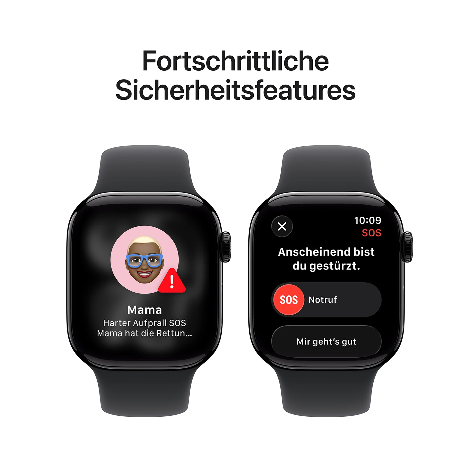 Apple Watch Series 11 GPS 42mm Diamantschwarz Aluminium Case mit schwarzem Sport Band - S/M