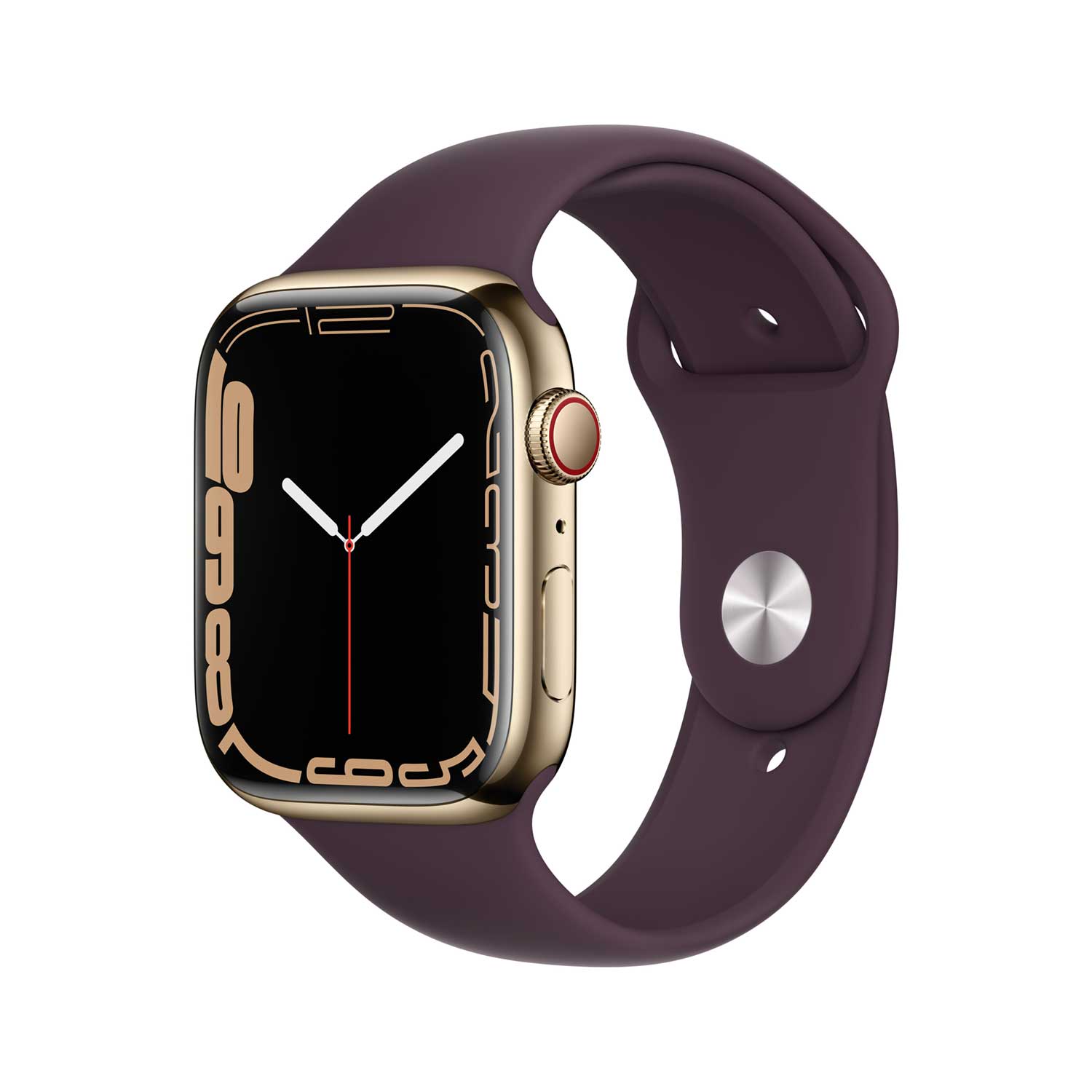 Apple Watch S7 Edelstahl 45mm Cellular Gold (Sportarmband abyssblau)