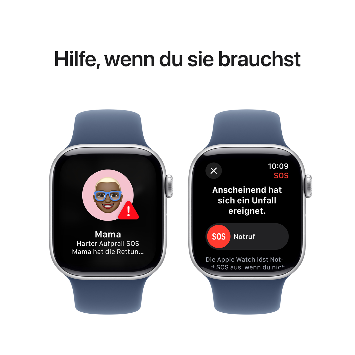 Apple watch series 10 42mm gps silber aluminum sport band denim ansicht 6