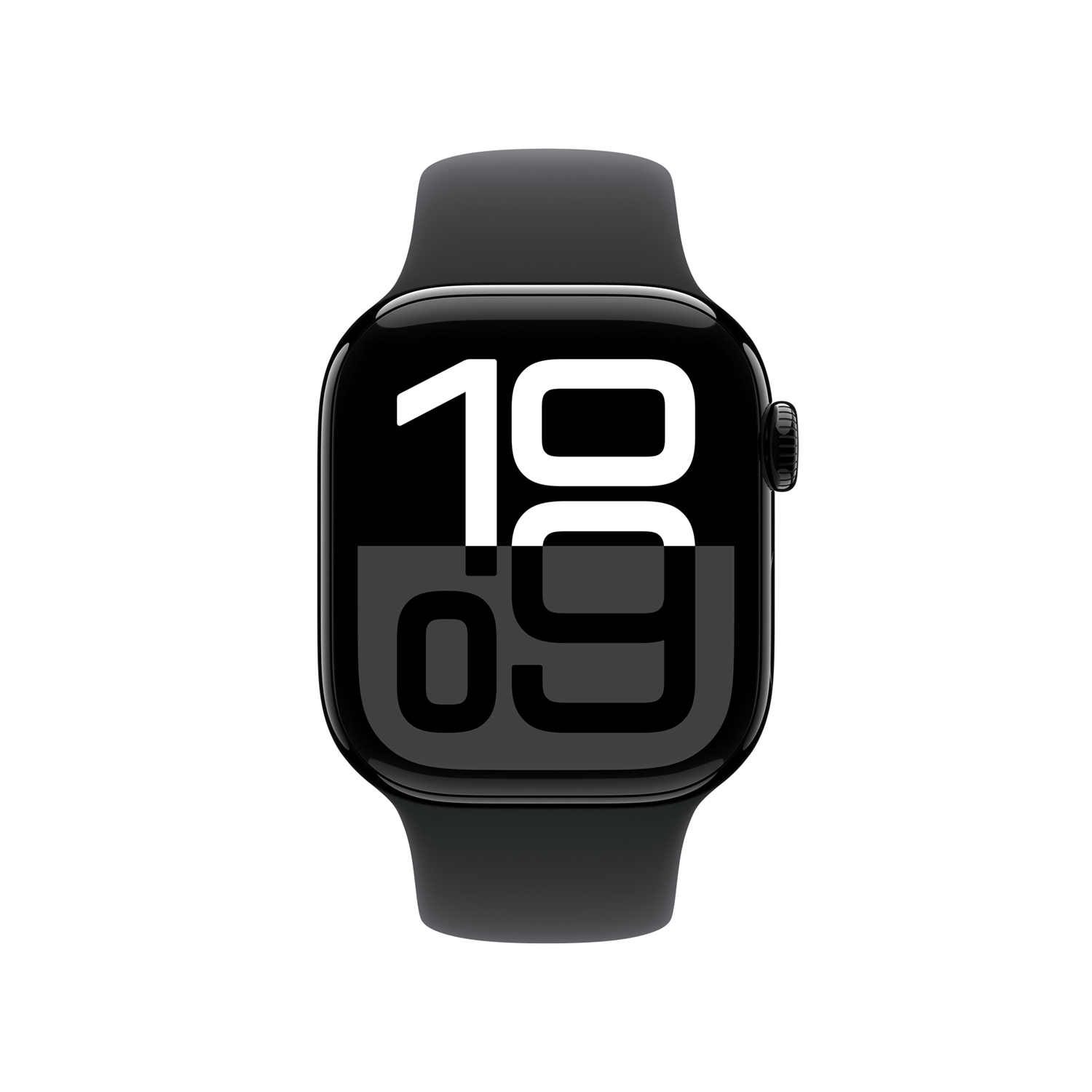 Apple watch series 10 42mm gps jet schwarz aluminum sport band schwarz ansicht 2