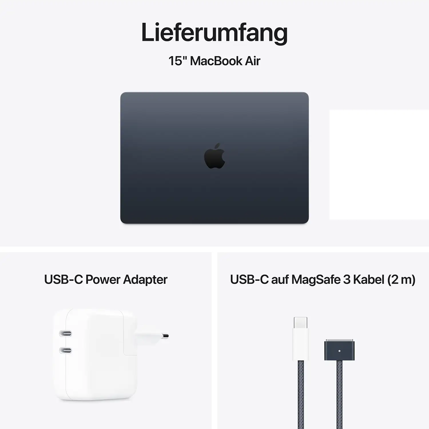 Macbook Air 15'' - M4 10-Core CPU 10-Core GPU - 16 GB - 256 GB SSD - Mitternacht - 2025 Macbook air 15 inch m4 midnight ansicht 11