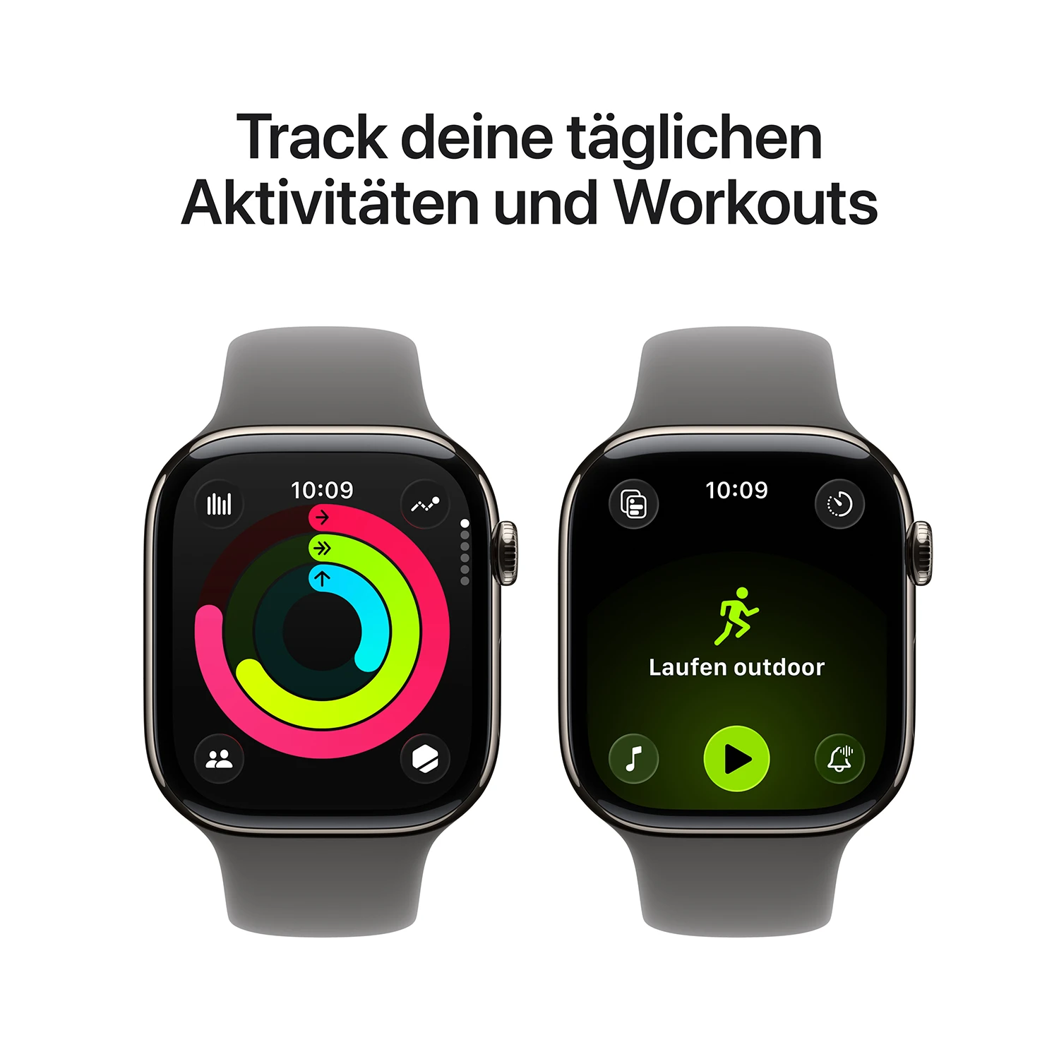 Apple Watch Series 11 GPS + Cellular 42mm Natur Titanium Case mit Steingrau Sport Band - S/M