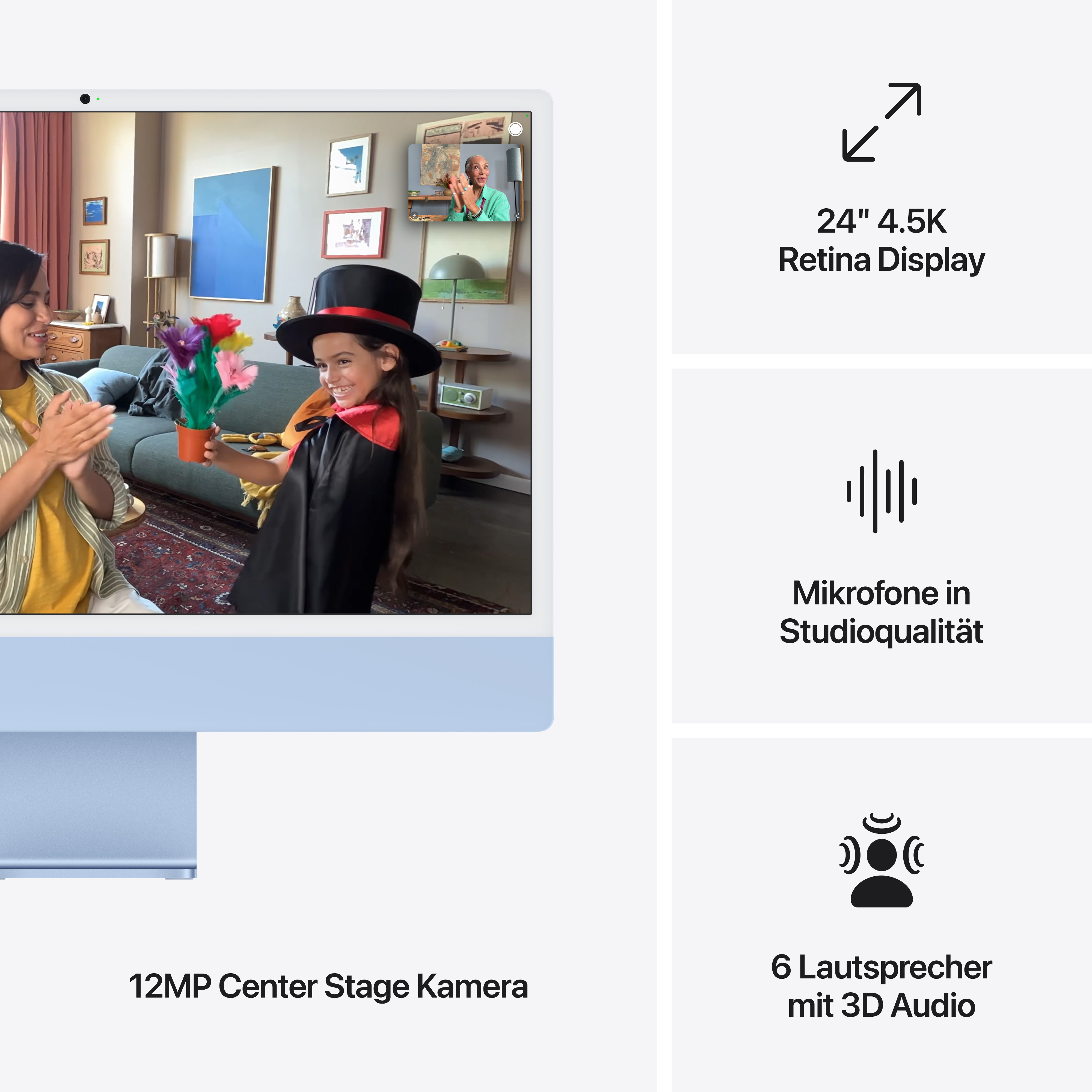 Imac m4 pro chip 4 port 24 in blau ansicht 7