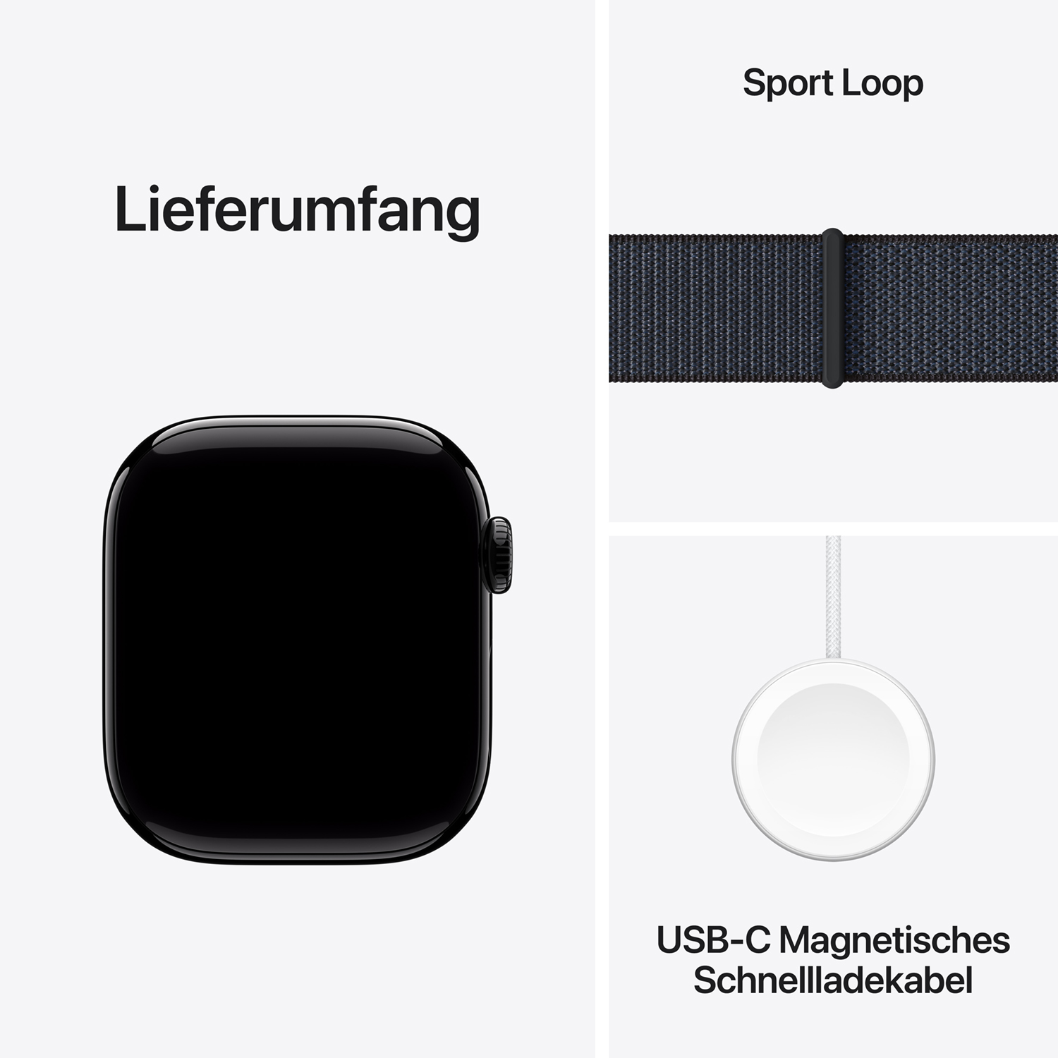 Apple Watch S10 Aluminium Cellular 46mm Diamantschwarz (Sport Loop tinte) Apple watch series 10 42mm gps jet schwarz aluminum sport loop ink ansicht 9
