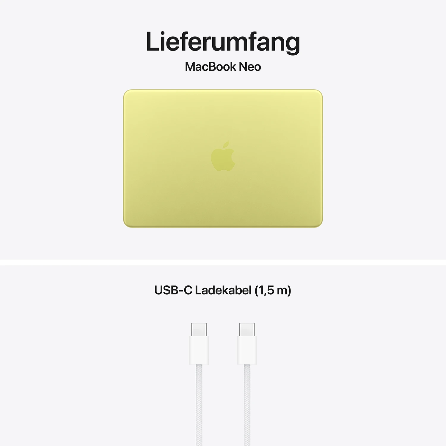 Macbook Neo 13'' A18 6-Core CPU  5-Core GPU - 8 GB - 256 GB SSD - Zitrus - 2026 - Kein Netzteil 
