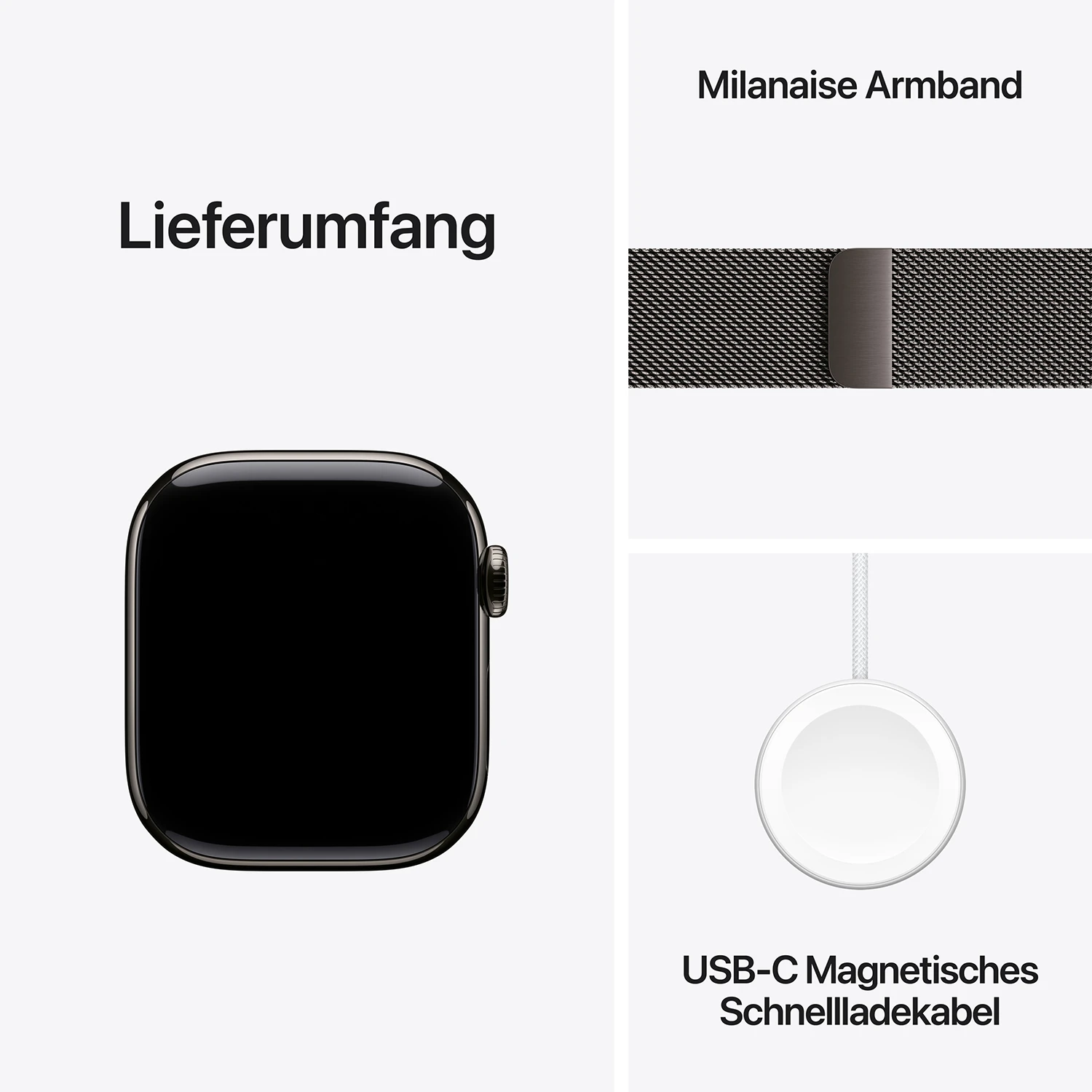 Apple Watch Series 11 GPS + Cellular 42mm Schiefer Titanium Case mit Schiefer Milanese Loop