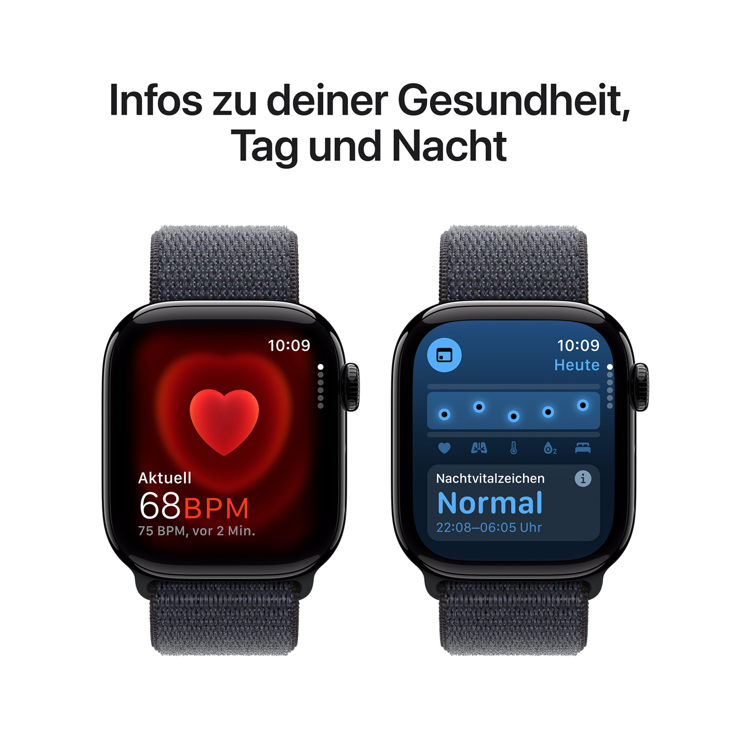 Apple Watch S10 Aluminium Cellular 46mm Diamantschwarz (Sport Loop tinte) Apple watch series 10 42mm gps jet schwarz aluminum sport loop ink ansicht 5