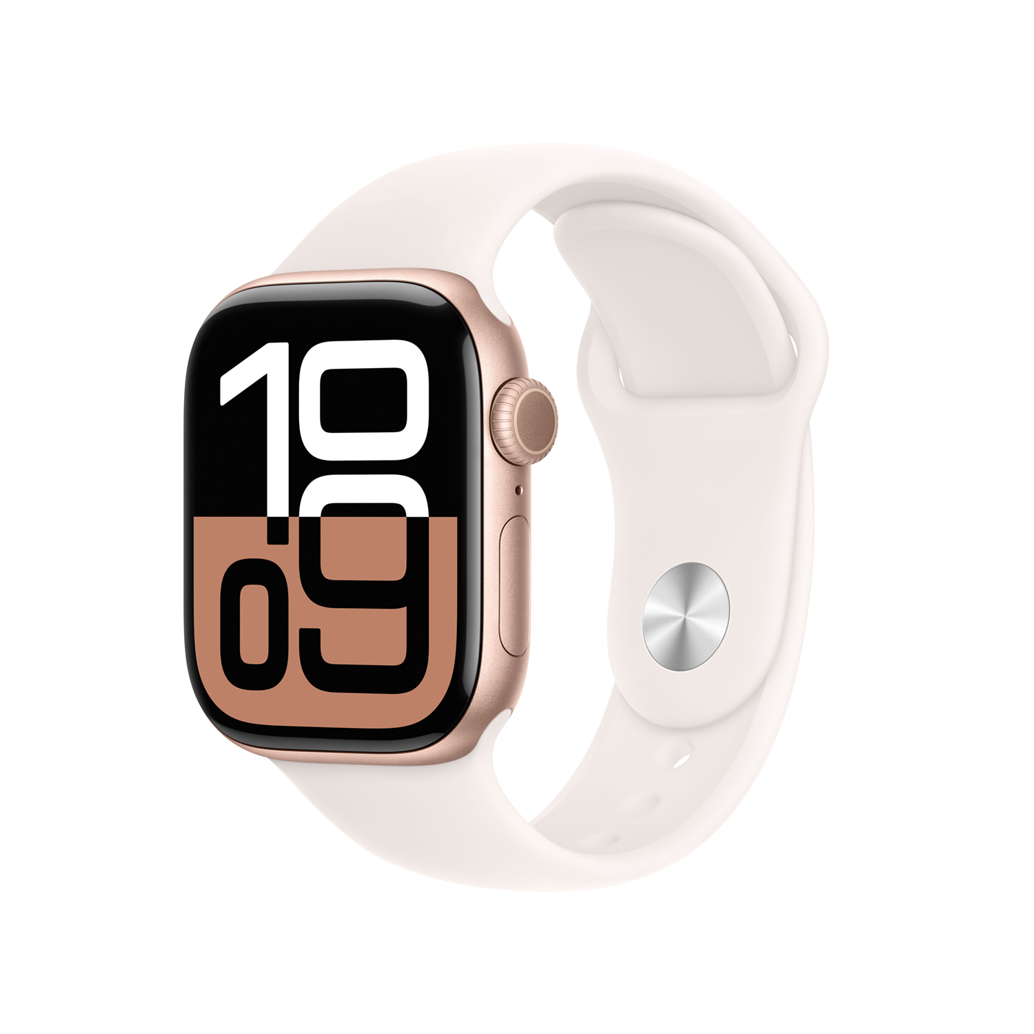 Apple Watch S10 Aluminium 42mm Rosegold (Sportarmband blassrosa) S/M