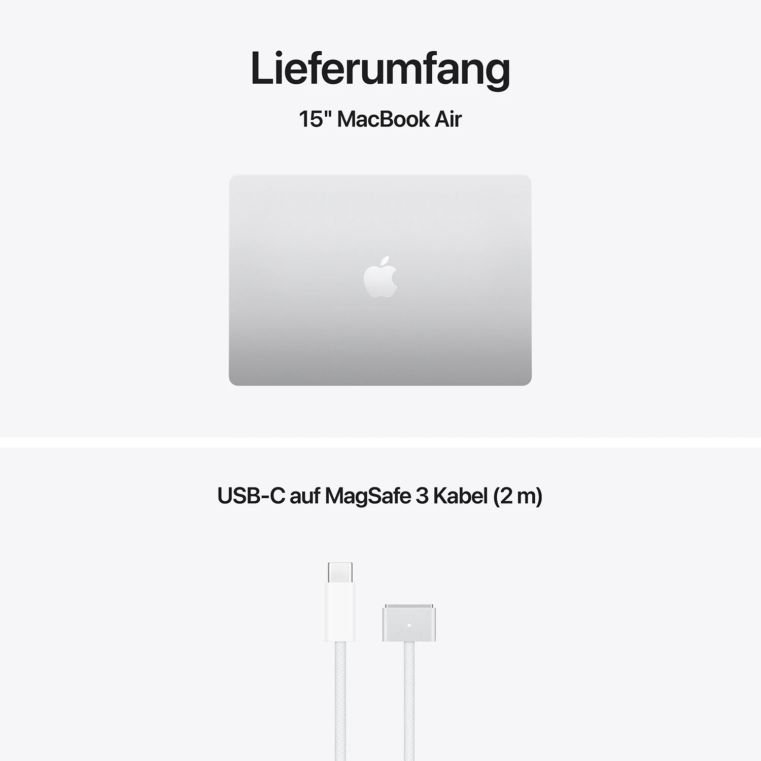 Macbook Air 15“ M5  10-Core CPU  10-Core GPU - 24 GB - 1 TB SSD - Silber - 2026 - Kein Netzteil 