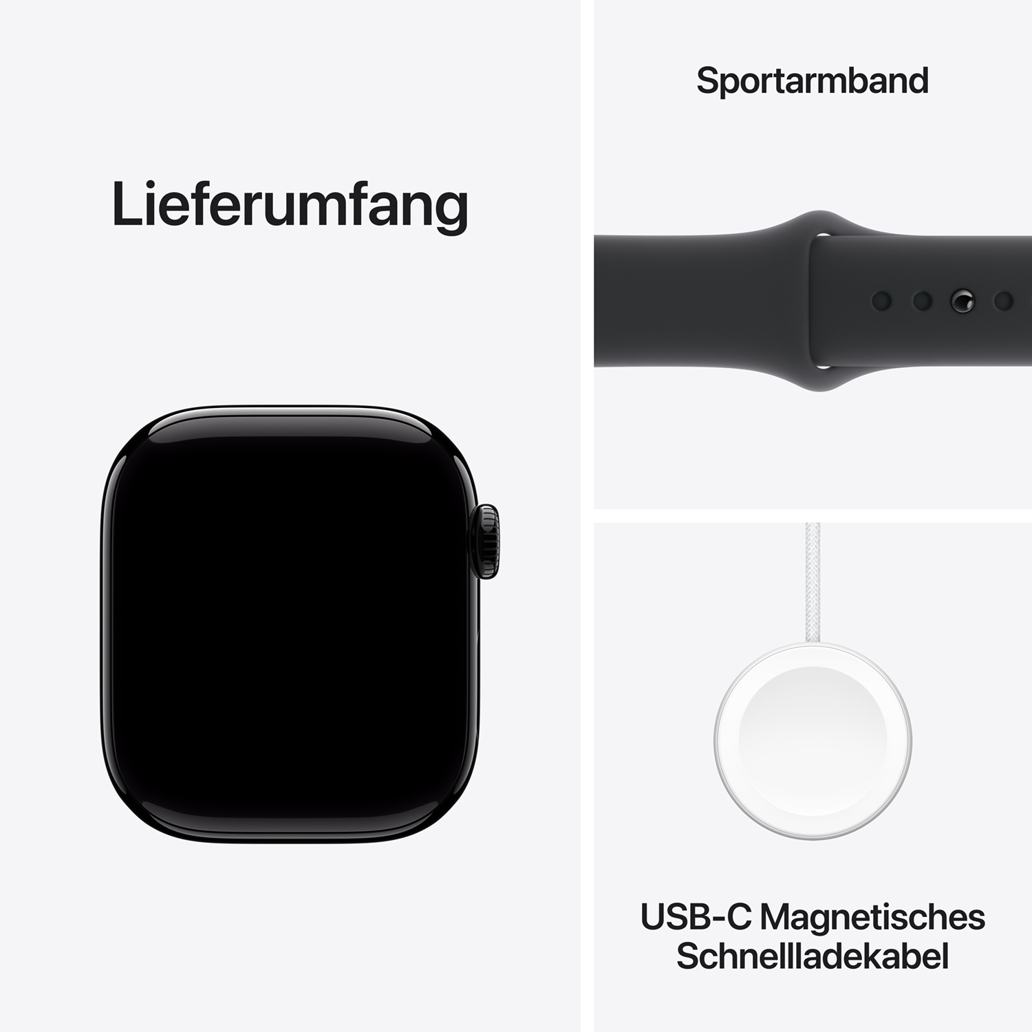 Apple watch series 10 42mm gps jet schwarz aluminum sport band schwarz ansicht 9