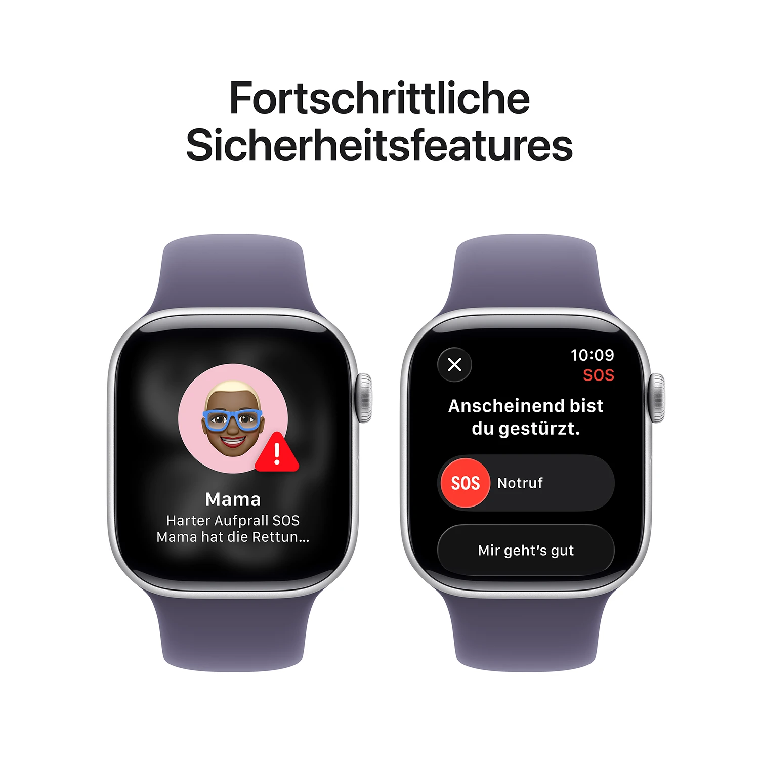 Apple Watch Series 11 GPS 42mm Silber Aluminium Case mit Nebelviolett Sport Band - S/M