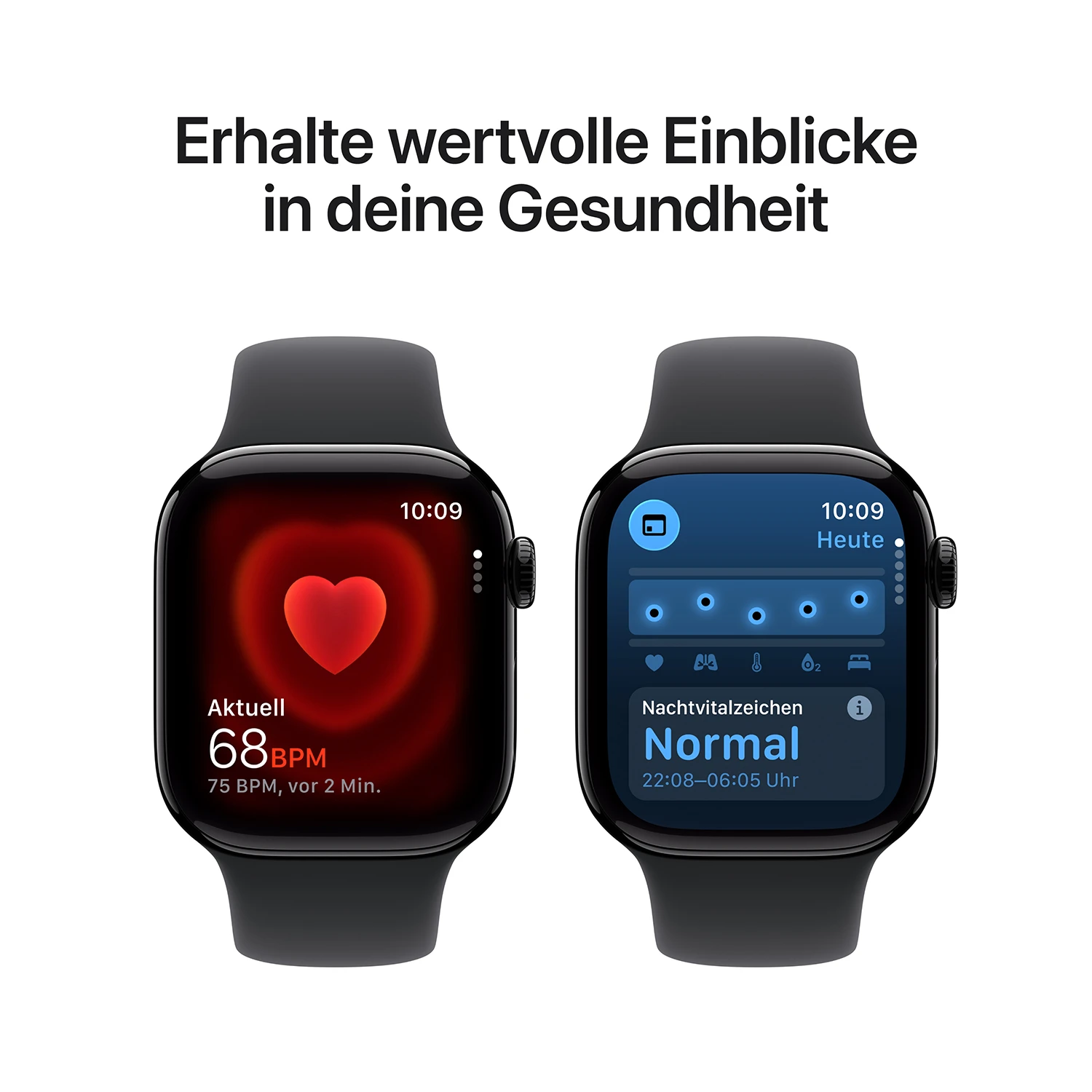 Apple Watch Series 11 GPS 42mm Diamantschwarz Aluminium Case mit schwarzem Sport Band - S/M