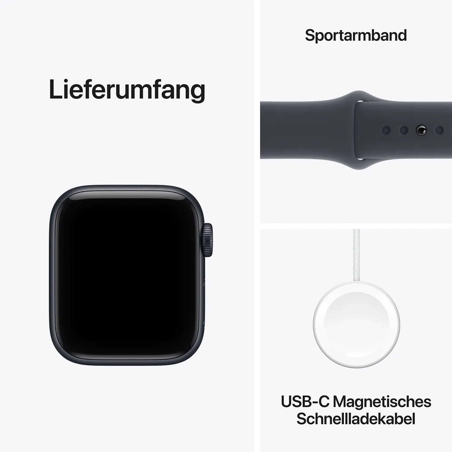 Apple Watch SE 3 GPS 40mm Mitternacht Aluminium Case mit Mitternacht Sport Band - S/M