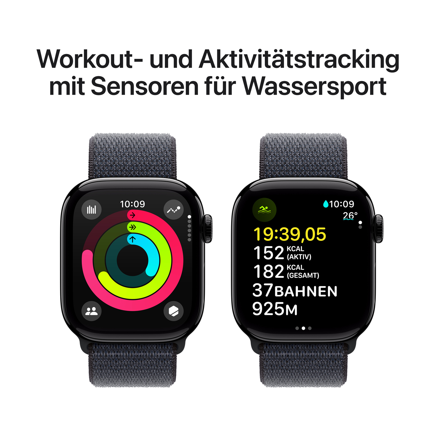 Apple Watch S10 Aluminium Cellular 46mm Diamantschwarz (Sport Loop tinte) Apple watch series 10 42mm gps jet schwarz aluminum sport loop ink ansicht 4
