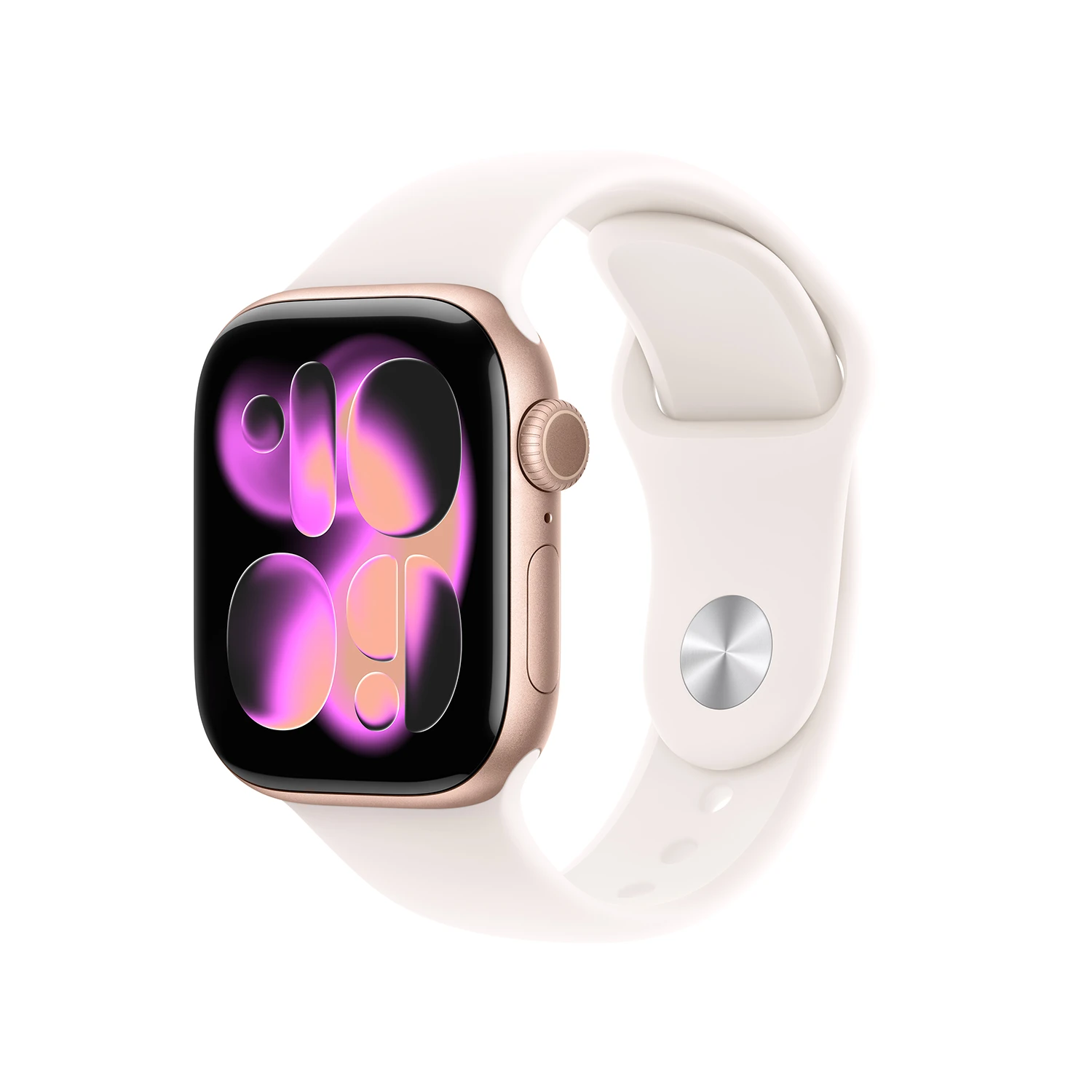 Apple Watch Series 11 GPS 42mm Rose Gold Aluminium Case mit Blassrosa Sport Band - S/M