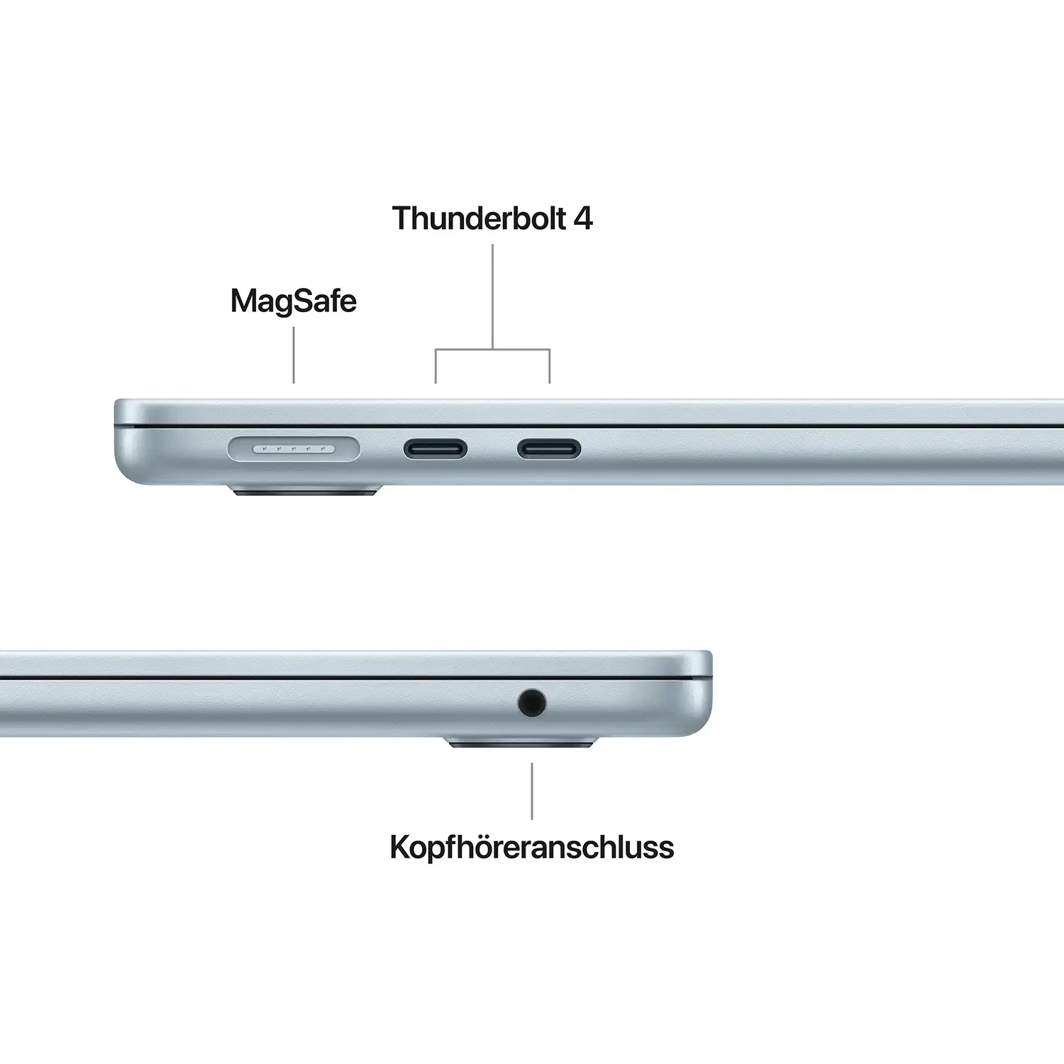 Macbook Air 13.6'' - M4 10-Core CPU 8-Core GPU - 16 GB - 256 GB SSD - Himmelblau - 2025 Macbook air 13 inch m4 himmelblau ansicht 7