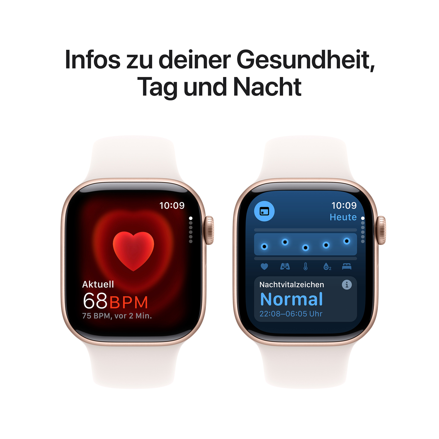 Apple watch series 10 42mm gps roségold aluminum sport band light blush ansicht 5
