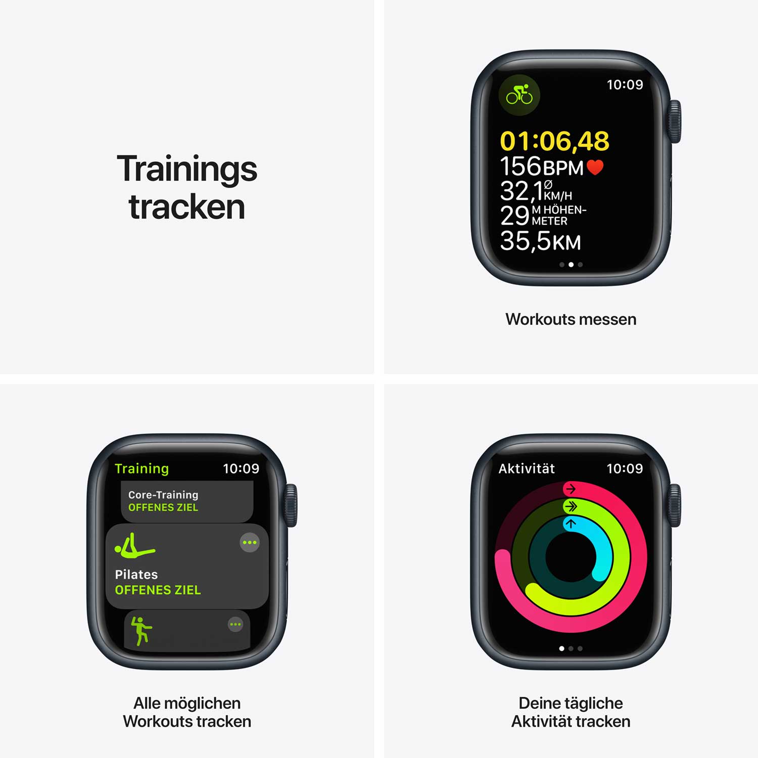 Apple Watch S7 Aluminium 41mm Cellular Mitternacht (Sportarmband mitternacht)