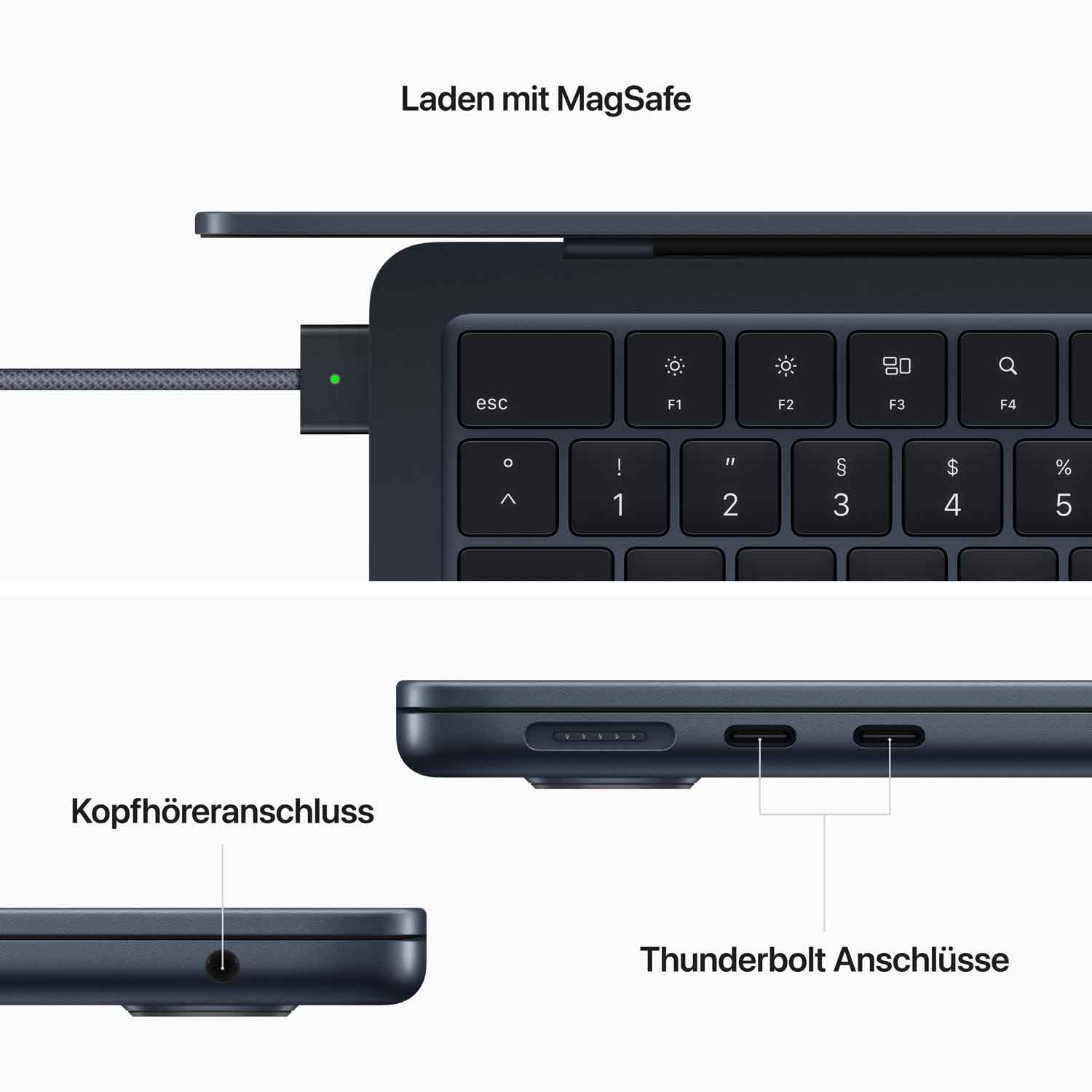 Macbook Air 13.6'' - M2  8-Core CPU  8-Core GPU - 16 GB - 256 GB SSD - Mitternacht // 2024