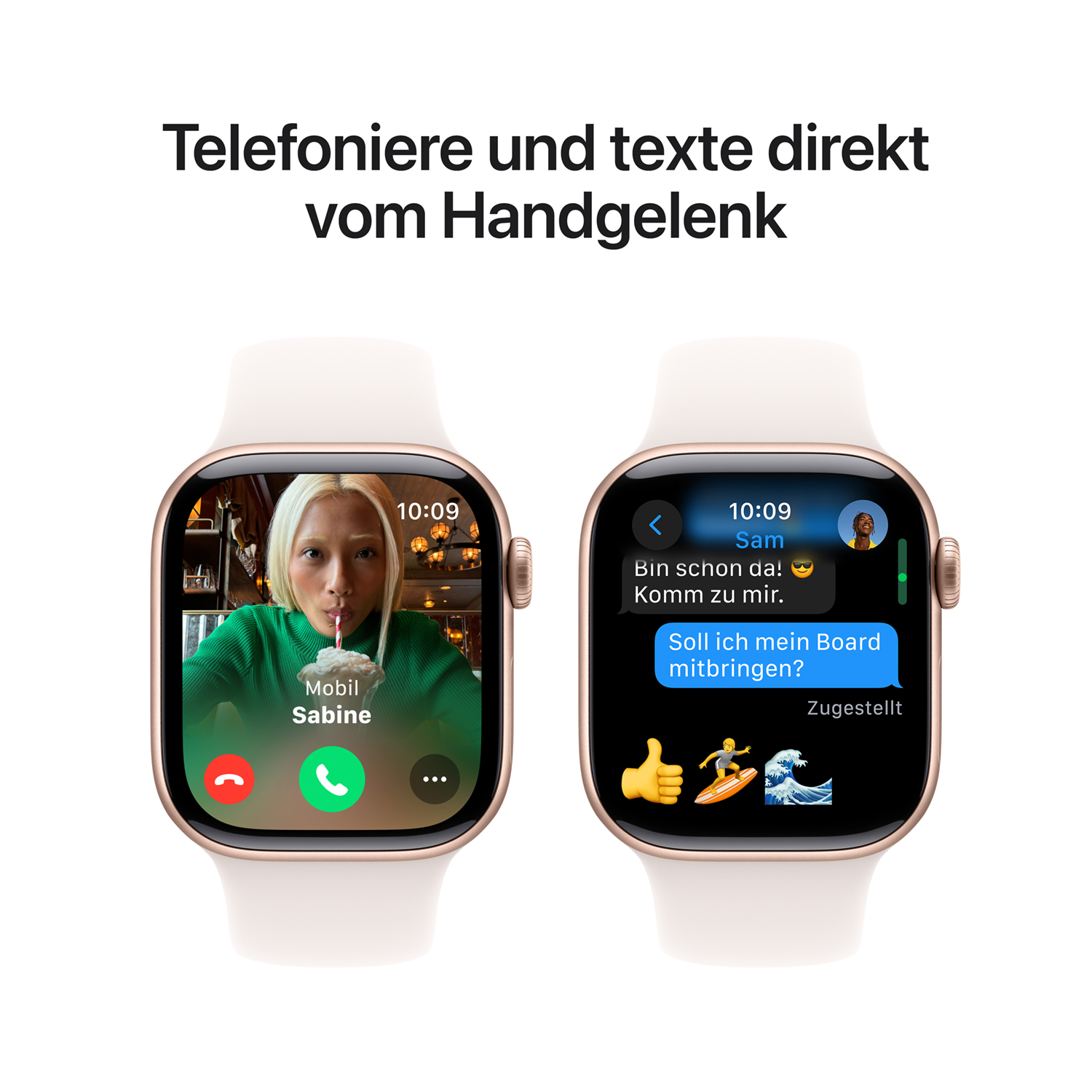 Apple watch series 10 42mm gps roségold aluminum sport band light blush ansicht 7
