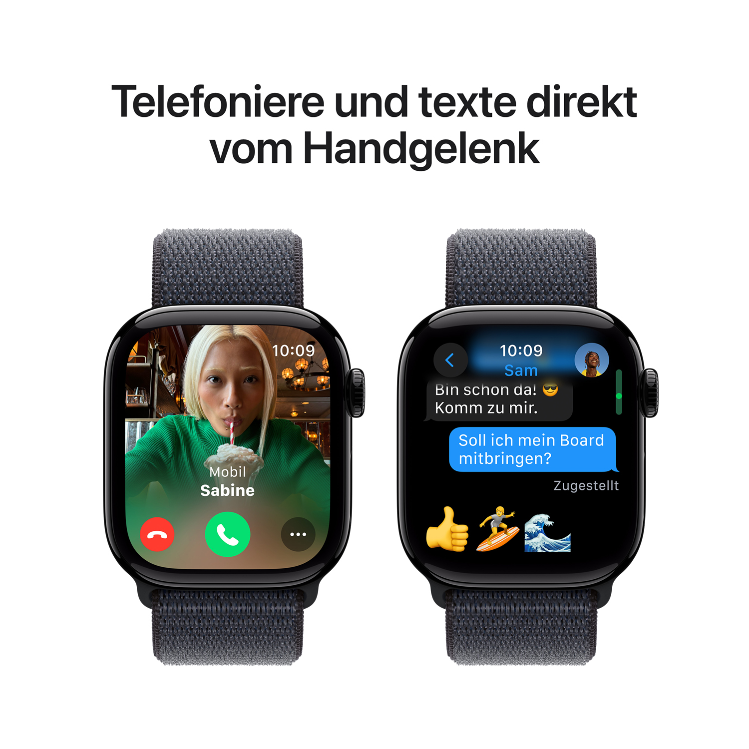 Apple Watch S10 Aluminium Cellular 46mm Diamantschwarz (Sport Loop tinte) Apple watch series 10 42mm gps jet schwarz aluminum sport loop ink ansicht 7