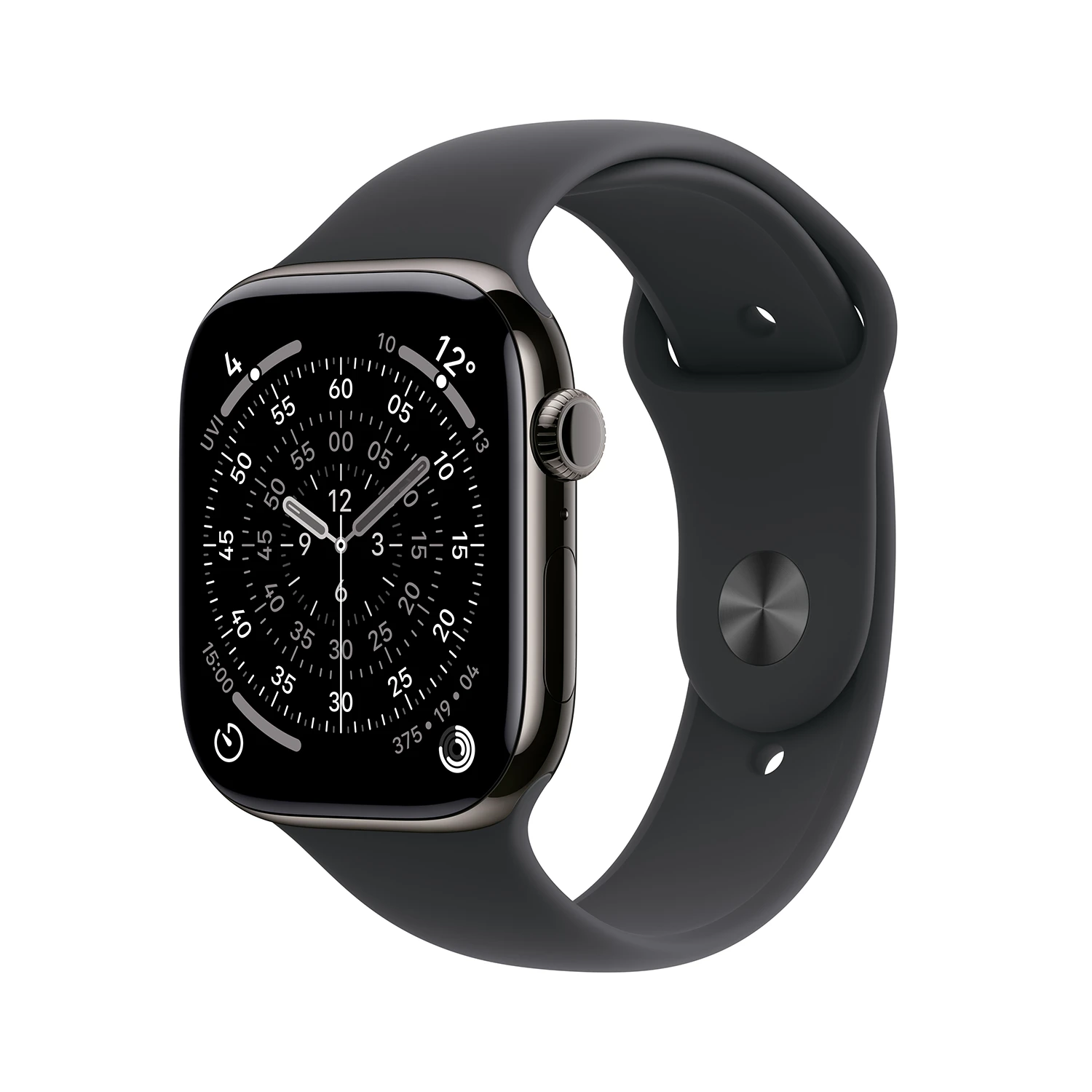 Apple Watch Series 11 GPS + Cellular 42mm Schiefer  Titanium Case mit schwarzem Sport Band - S/M