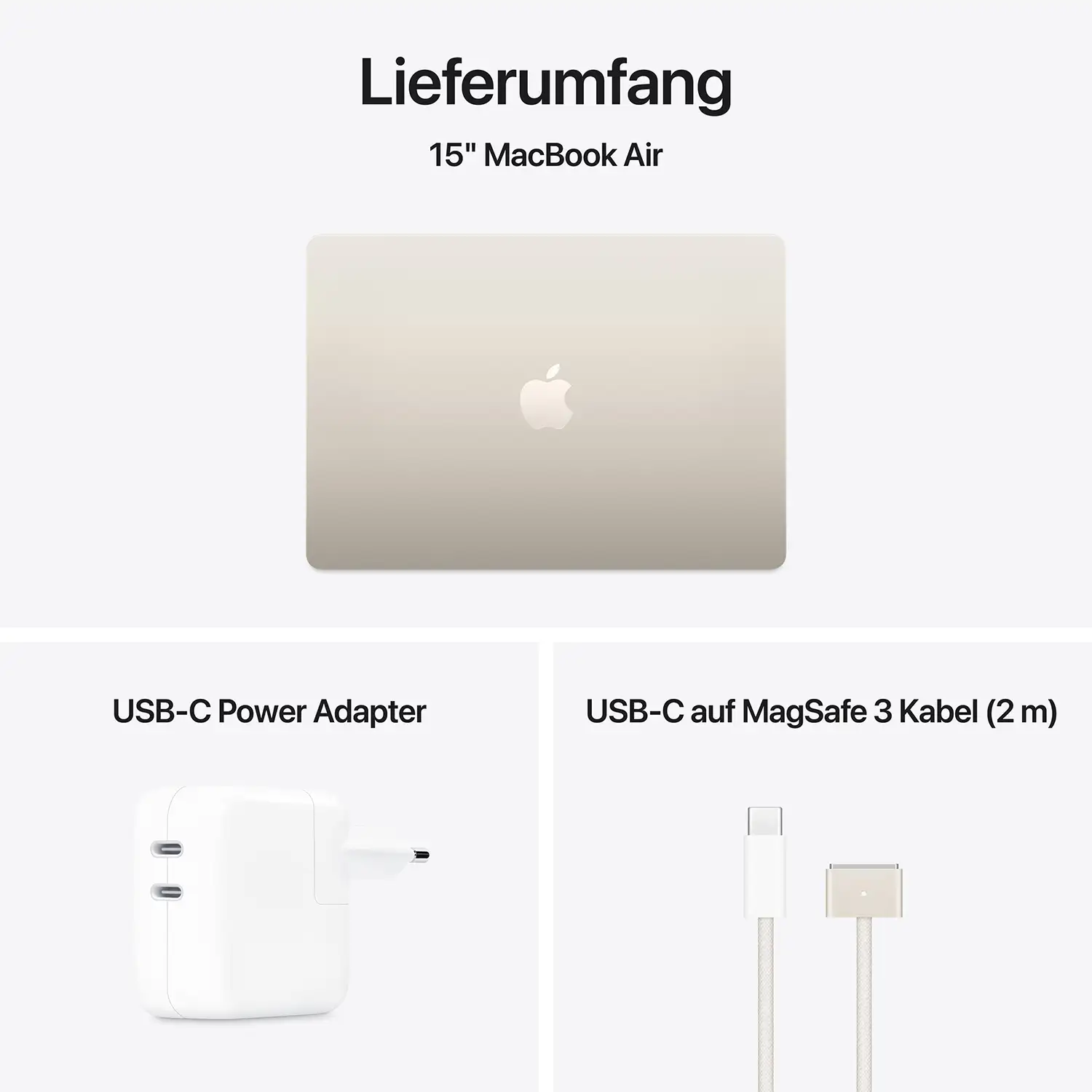 Macbook Air 15'' - M4 10-Core CPU 10-Core GPU - 24 GB - 512 GB SSD - Polarstern - 2025 Macbook air 15 inch m4 starlight ansicht 11