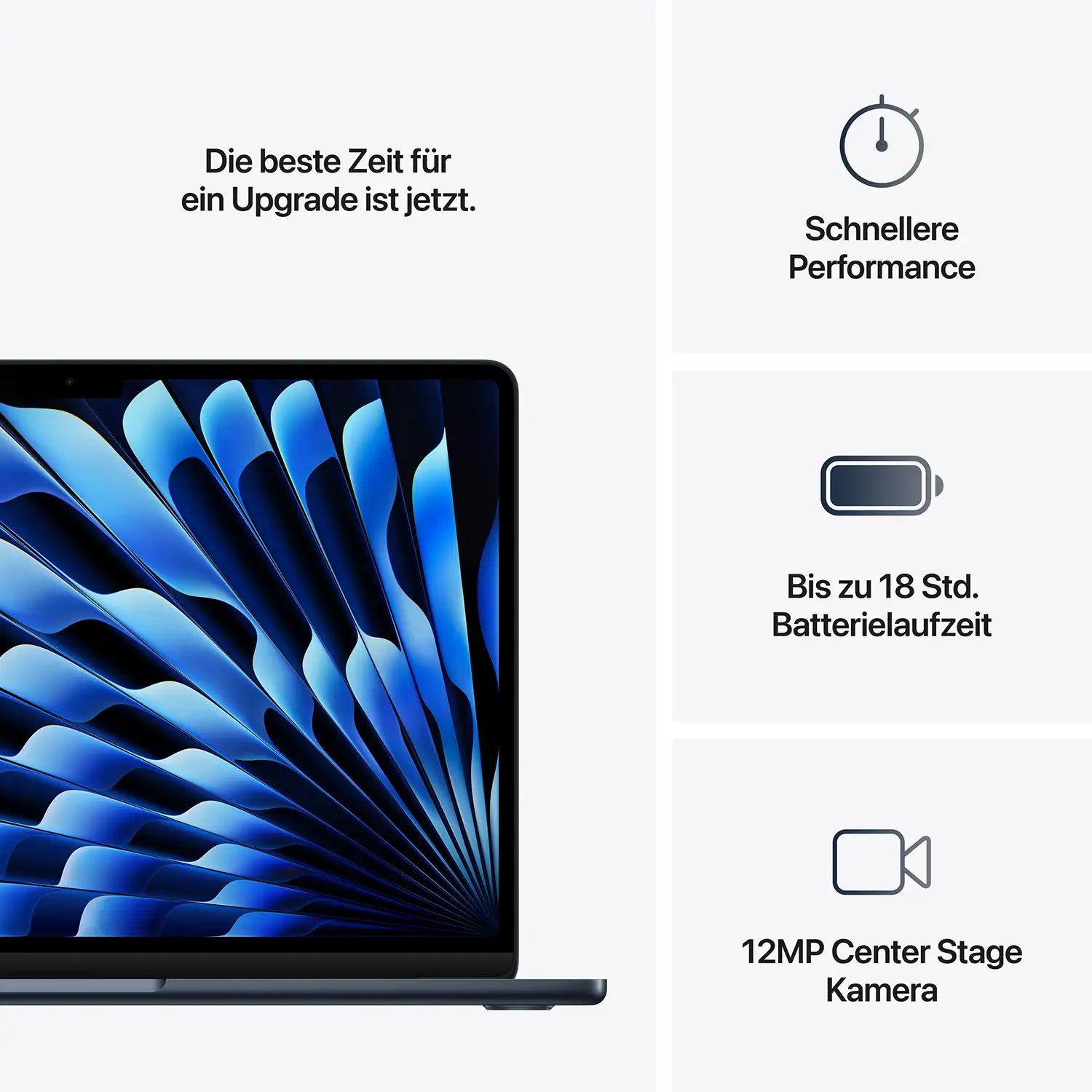 Macbook Air 13.6'' - M4 10-Core CPU 8-Core GPU - 16 GB - 256 GB SSD - Mitternacht - 2025 Macbook air 13 inch m4 midnight ansicht 10