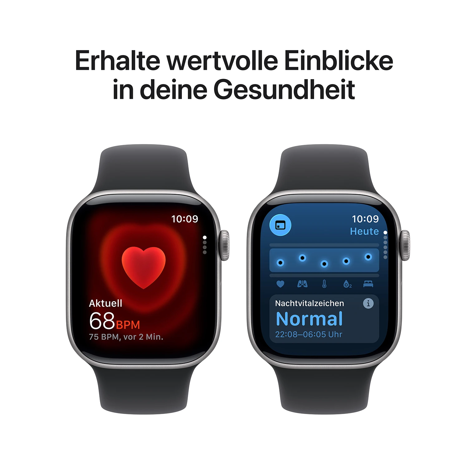 Apple Watch Series 11 GPS 42mm Space Grau Aluminium Case mit schwarzem Sport Band - S/M
